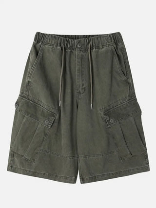 [4 colors] Stonewashed Bermuda Cargo Pants