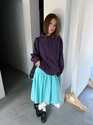 [3 colors] Side Button Midi Skirt