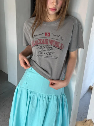 [3 colors] Side Button Midi Skirt