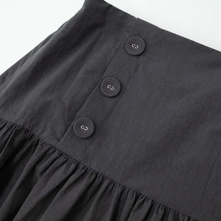 [3 colors] Side Button Midi Skirt