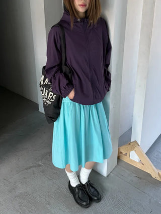 [3 colors] Side Button Midi Skirt
