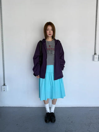 [3 colors] Side Button Midi Skirt