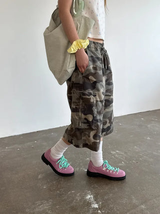 [4 colors] Zippered Bermuda Cargo Pants