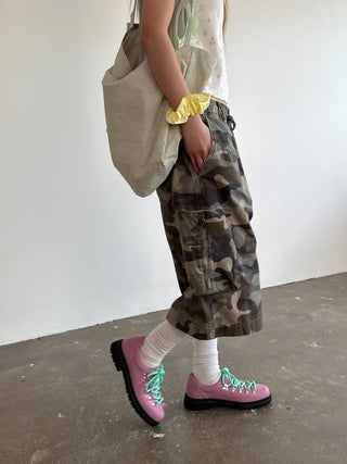 [4 colors] Zippered Bermuda Cargo Pants