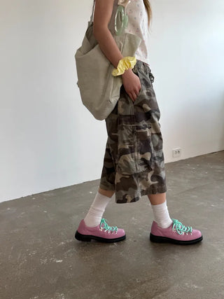 [4 colors] Zippered Bermuda Cargo Pants