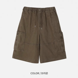 [4 colors] Zippered Bermuda Cargo Pants