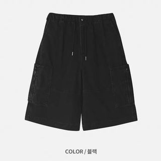 [4 colors] Zippered Bermuda Cargo Pants