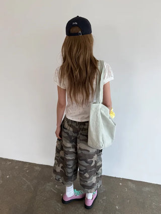 [4 colors] Zippered Bermuda Cargo Pants