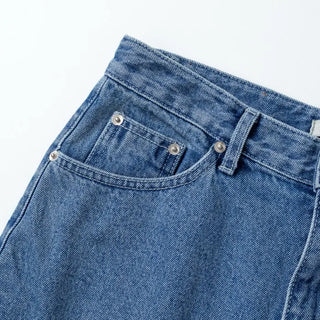 Denim frill Bermuda shorts