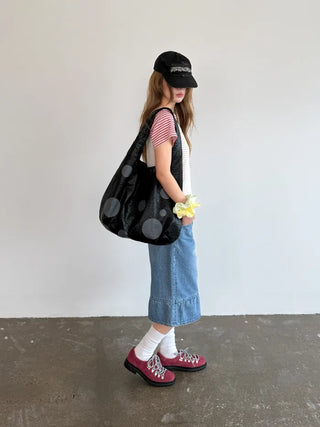 Denim frill Bermuda shorts