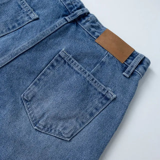 Denim frill Bermuda shorts