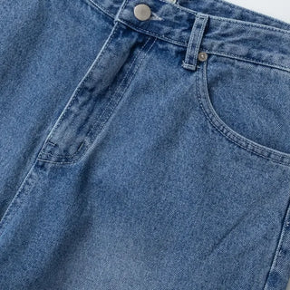Denim frill Bermuda shorts