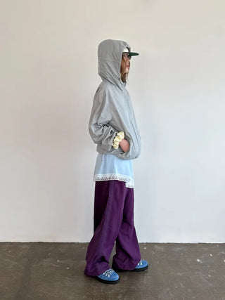 [3 colors] Side Lace Nylon Pants