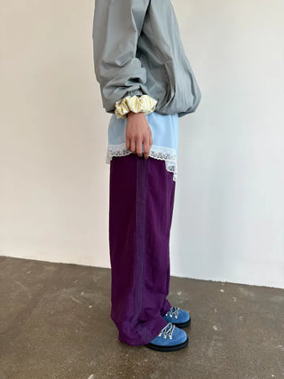 [3 colors] Side Lace Nylon Pants