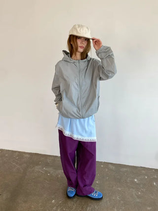 [3 colors] Side Lace Nylon Pants