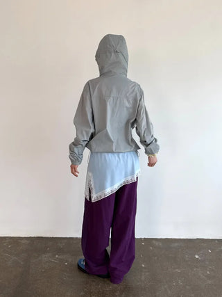 [3 colors] Side Lace Nylon Pants