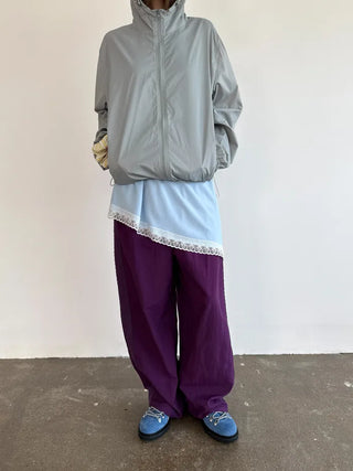 [3 colors] Side Lace Nylon Pants