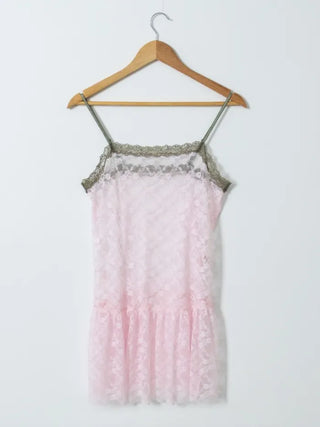 [3 colors] Lace Slip Layered Dress
