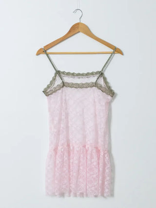 [3 colors] Lace Slip Layered Dress