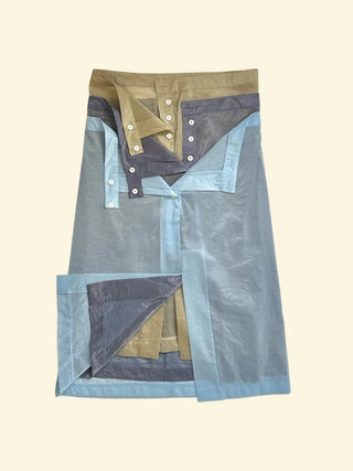 [3 colors] Shine Button Layered Skirt