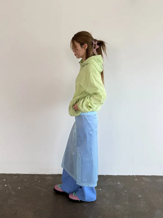 [3 colors] Shine Button Layered Skirt