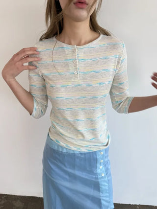 [3 colors] Shine Button Layered Skirt
