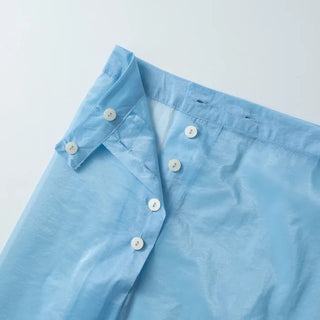 [3 colors] Shine Button Layered Skirt
