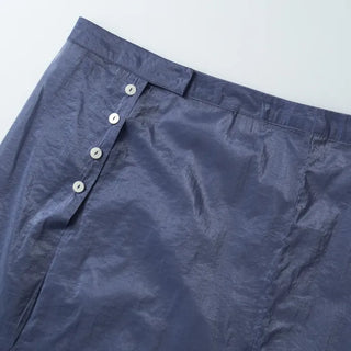 [3 colors] Shine Button Layered Skirt