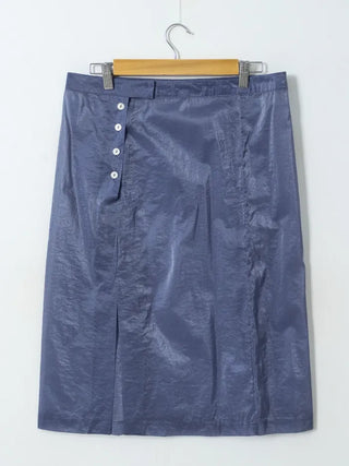 [3 colors] Shine Button Layered Skirt