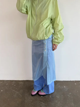 [3 colors] Shine Button Layered Skirt