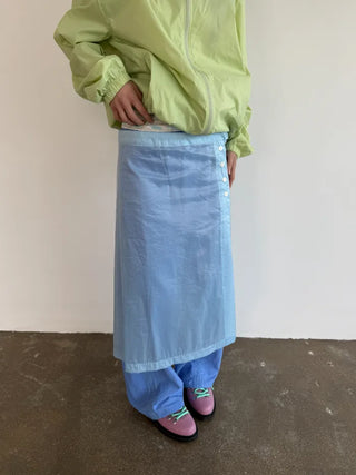 [3 colors] Shine Button Layered Skirt