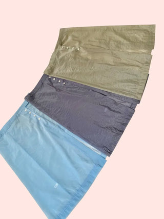 [3 colors] Shine Button Layered Skirt