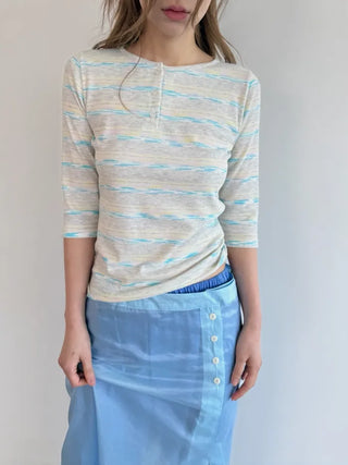 [3 colors] Shine Button Layered Skirt