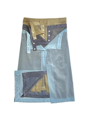 [3 colors] Shine Button Layered Skirt