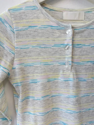 [2 colors] Patterned Henley Neck Tee