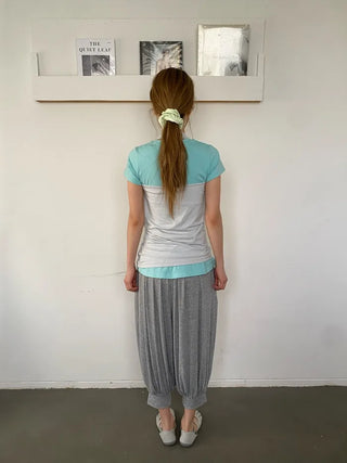 [2 colors] Cozy Shirring Capri Pants