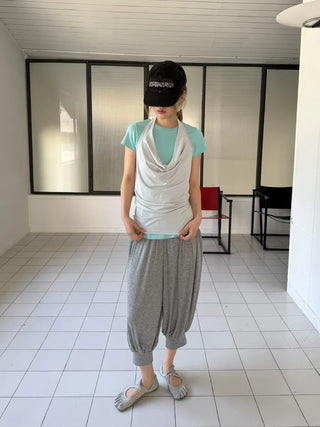 [2 colors] Cozy Shirring Capri Pants
