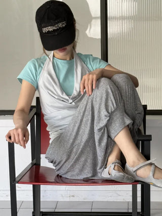 [2 colors] Cozy Shirring Capri Pants