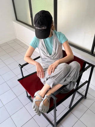[2 colors] Cozy Shirring Capri Pants