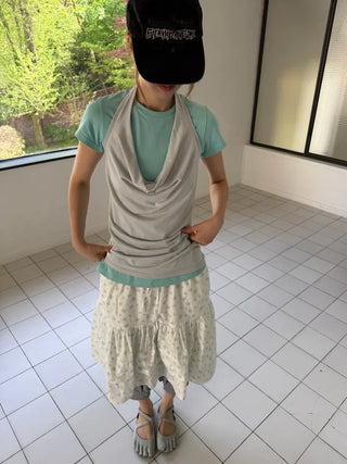 [2 colors] Cozy Shirring Capri Pants