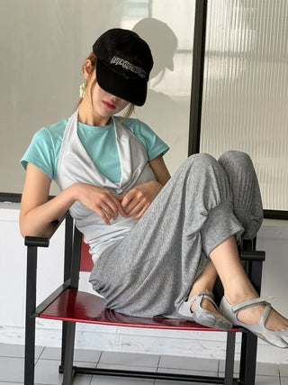 [2 colors] Cozy Shirring Capri Pants