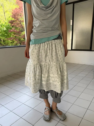 [2 colors] Cozy Shirring Capri Pants