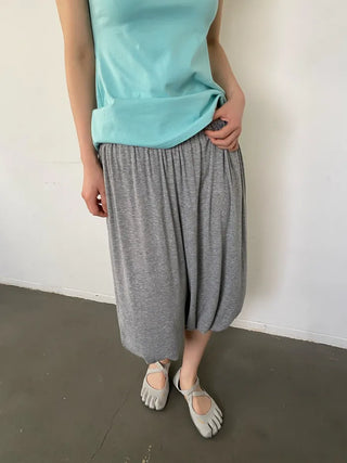 [2 colors] Cozy Shirring Capri Pants