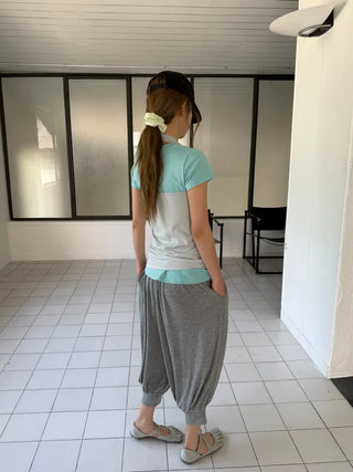 [2 colors] Cozy Shirring Capri Pants