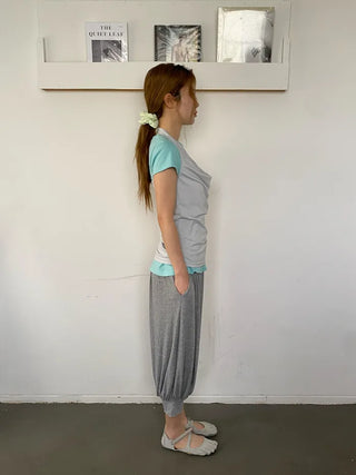 [4 colors] Striped Long T-shirt