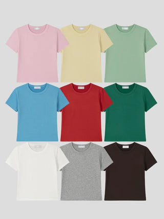 [9 colors] Tencel Short-Sleeve T-Shirt