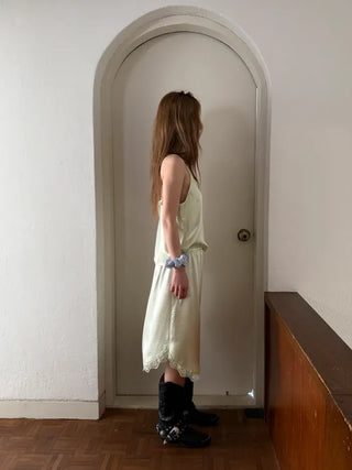[2 colors] Satin Lace Top
