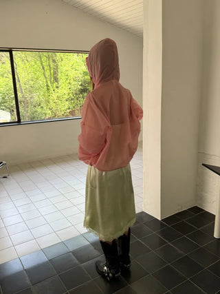 [2 colors] Satin Lace Top