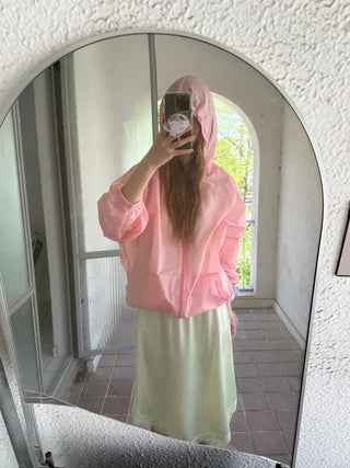 [2 colors] Satin Lace Midi Skirt