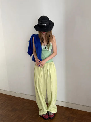 [3 colors] Cross Lace Top